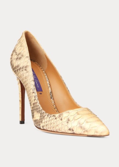 Bombas Ralph Lauren Mujer Marrom - Celia Python - FIJEO4596